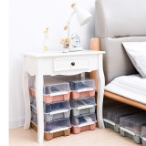 Under bed foldable thickened color transparent eco-friendly stackable Drop-front plastic sneaker shoe storage box