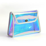 Large Capacity Good Quality Pure Color Hand Hold PVC Laser Cosmetic Bag