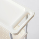 3 Tier Mobile Shelving Unit Organizer Narrow Home Slide Out Tower Slim Kitchen Storage Racks with Three Basket