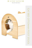 Modern Simple Designed Cat Scratching Wooden Furniture Scratcher With Plush Toy