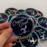 Printing Round Circle Hologram Foil Seal Sticker Custom, Adhesive Holographic Die Cut Sticker Round
