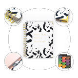 Personalized Custom Printing A5 Spiral Bound Paper Notebook with Golden Corner
