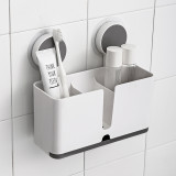 Taizhou New Design Bathroom storage shelf Adhesive No Drill Wall Mounted Electric Thoothbrush Storage Baskets