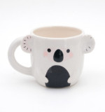 Custom logo ceramic cute 3d animal face shaped coffee mugs