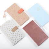 2021 Unique Custom Rose Gold Button Closure Journal PU Leather Hardcover Planners and Notebooks
