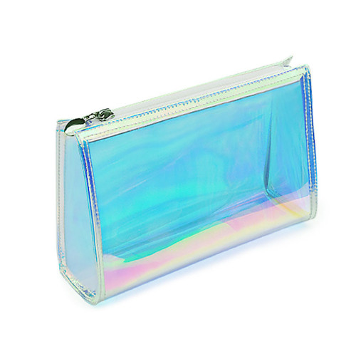 High quality  wholesale Custom Transparent Small Clear Luxury Laser  TPU PVC Ziplock Makeup Bag