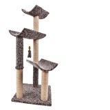 Wild Style Plush Pet Jumper Sisal Post Feather Scratching Toy Cozy Cat Furniture