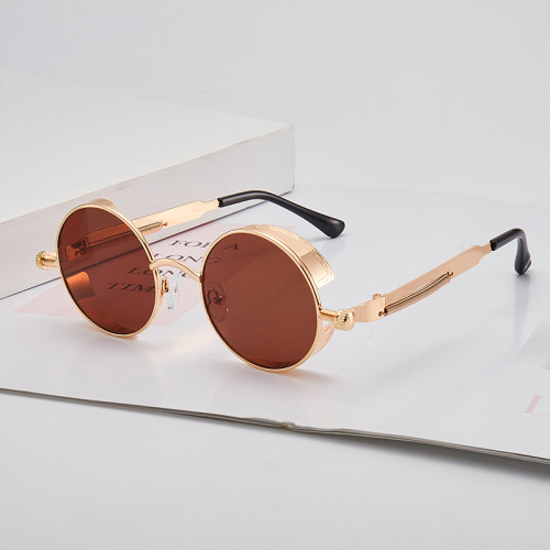 Superhot Eyewear 10861 Wholesale Gothic Round Metal Steampunk Sunglasses