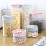 kitchen organizer food grade jar microwave safe fridge plastic set pet transparent airtight food storage container with lids