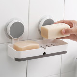2021 Trending Amazon Bathroom Hard Wall Mounted No Drilling Storage Plastic Soap Box