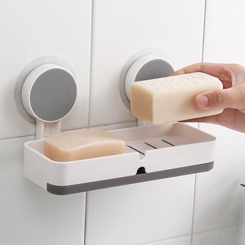 2021 Trending Amazon Bathroom Hard Wall Mounted No Drilling Storage Plastic Soap Box
