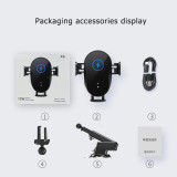 15W Infrared Induction Clamping Car Holder Supports All Qi Standard Mobile Phone Car Wireless Charging Chargers
