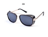 Superhot Male Steampunk Sunglasses Tony Stark Retro Vintage Eyewear Men Steampunk Sun Glasses UV400 oculos de sol 10208