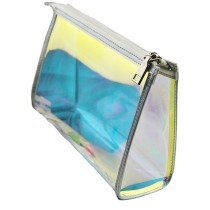 High quality  wholesale Custom Transparent Small Clear Luxury Laser  TPU PVC Ziplock Makeup Bag
