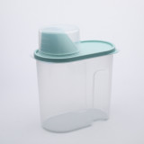 BPA Free Clear Pantry Organization Kitchen Rice Dispenser Grain Flour Plastic Food Storage Container With Measuring Cup