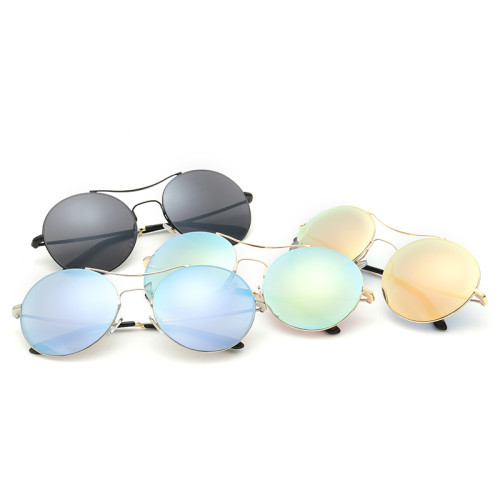 Metal Frame Round Fashion Colorful UV400 Brand Designer Sunglasses For Women Cool Mirror Oculos De Sol 120401