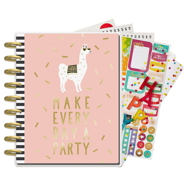 2022 Eco-friendly Day Custom Printed Metal Disc Binding Happy Planner
