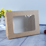 Custom high quality kraft paper salad noodles food takeaway box with window