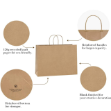 Customized Logo Shopping Food Brown Gift Kraft Paper Bags With Twisted Handle