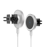 15W Magnetic Wireless Car Charger Mount with Secure Air Vent Clamp For iPhone 12 Series Phones