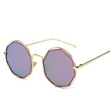 Metal Frame Sunglasses For Women's Sunglasses Octagon Reflective Mirror Hipster Restoring Ancient Ways Round Sunglasses 89101
