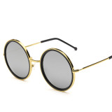 Metal frame High Quality round Sunglasses for Women Brand Designer Mirror Sun Glasses Fashion Oculos De Sol Classic cool 103401