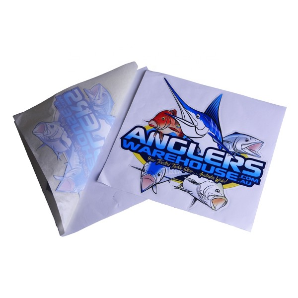 multi-color screen printing transfer fish car bumper sticker