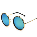 Metal frame High Quality round Sunglasses for Women Brand Designer Mirror Sun Glasses Fashion Oculos De Sol Classic cool 103401