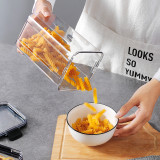 Clear Glass  Kitchen Organize Pantry  Fridge Organizer  Plastic Food Storage Jars Set Storage Bottles With Lids