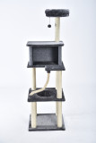 Modern Elegance Tall Pet Furniture Plush House Sisal Sractching Post Rope Hanging Toy Fashion Cat Tree