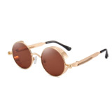 Superhot Eyewear 10861 Wholesale Gothic Round Metal Steampunk Sunglasses