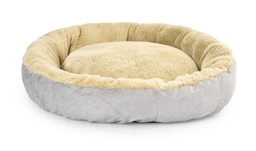 Large Soft Short Plush Faux Suede Fabric Pet Sofa Warm Detachable Round Dog Bed