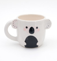Custom logo ceramic cute 3d animal face shaped coffee mugs