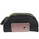 2020 Fashion new design large double zipper PU leather beauty makeup bag cosmetic case