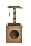 Modern Home Life Kitty Wooden Furniture Artificial Grass Mattress Sisal Post Cat Scratcher