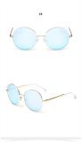 Vintage Fashion Round Sunglasses For Big Face Women Circle Metal Reflective Mirror Sun Glasses For Ladies Oculos Feminino 120201