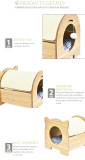 Modern Simple Designed Cat Scratching Wooden Furniture Scratcher With Plush Toy