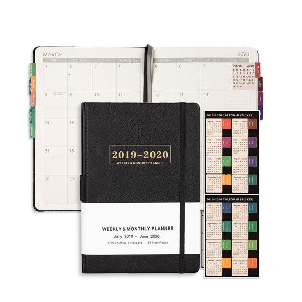 Custom A5 Hard Cover Pu Leather Day Planner Notebook