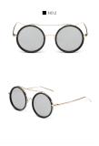 Restore Ancient Ways Round Sunglasses For Women Brand Designer Sunglasses Coating Half Moon 104301