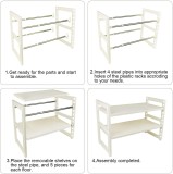 Amazon hot sale 2 tier kitchen sink storage BSCI factory under sink organizer high quality expandable under sink storage