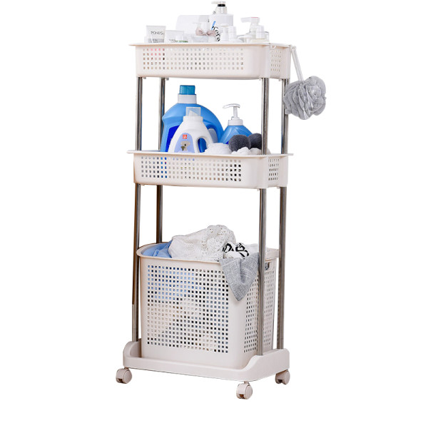 Cheap price 3 Layers foldable plastic hollow-out  laundry hamper