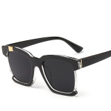 2017 Unisex Sunglasses Fashion UV400 Cool Glasses Retro Brand Personality Big Square Eyeglasses Men and Women Eyewear 125901
