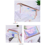 Custom Printed PVC Lady Holographic Laser Cosmetic Bag Durable Waterproof Travel Makeup Bag