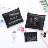 2020 Korean style customized three-piece set outdoor travel cosmetics storage bag Black makeup bag