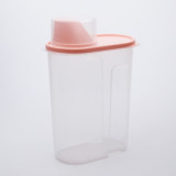 BPA Free Clear Pantry Organization Kitchen Rice Dispenser Grain Flour Plastic Food Storage Container With Measuring Cup
