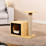 Pet Kitty Furniture Cat Tree With Sisal Post Hiding Condo