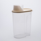 BPA Free Clear Pantry Organization Kitchen Rice Dispenser Grain Flour Plastic Food Storage Container With Measuring Cup