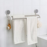 Chinese Home use products wholesale double poles wall mounted stainless steel bathroom adhesive towel racks