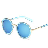 Fashion Sunglasses Round Style Women Sun glasses Mirrored Brand Design Points Women Mirror Eyewear UV400 Oculos De Sol 104501