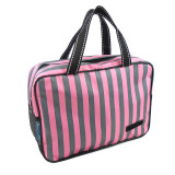 Wholesale Custom Lady  Cosmetic  Pouch PU Leather Handle Women Makeup Bag